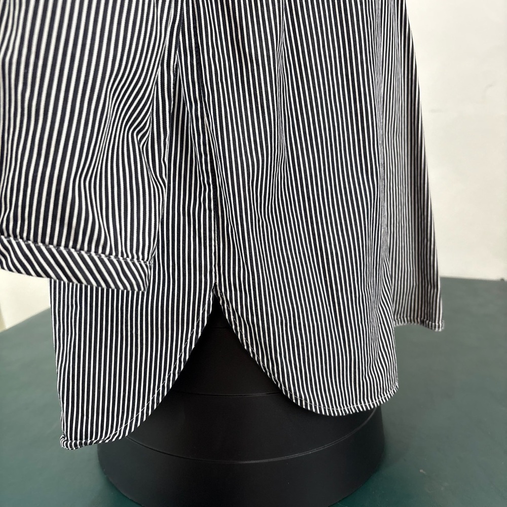 Talbots Women Pt Large Popover Blouse Tunic Cotton Classic Stripe Nautical (516) - Picture 6 of 13